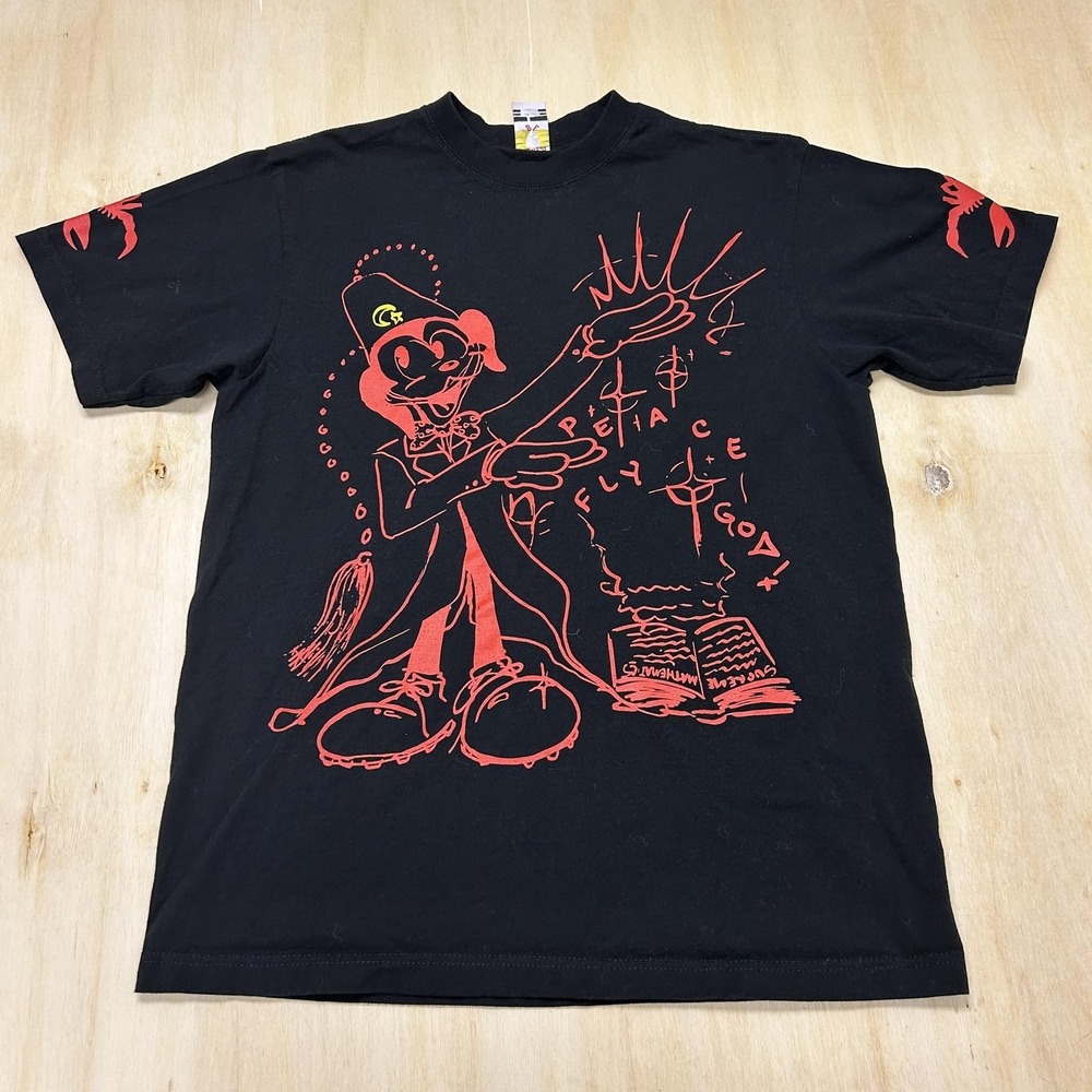 Fashion Rebels Shirt Mens Large Black God Cartoon Graphic Scorpion Tee T-Shirt